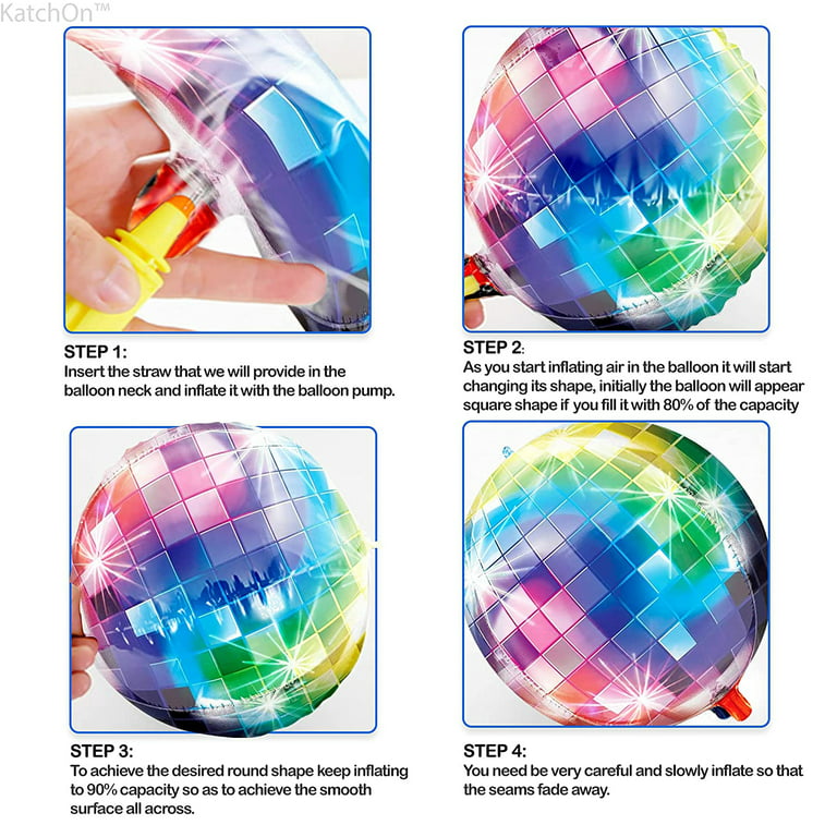 Boule Disco, 22 Pouces Énormes Ballons Aluminium 4D, 9Pcs Boules À