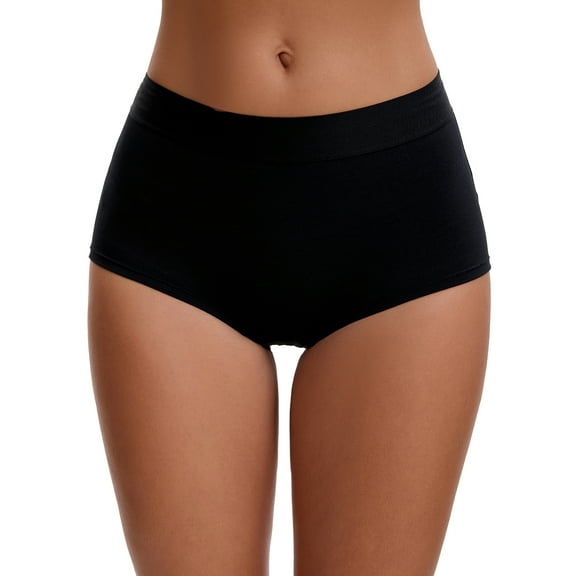 INSPIRE CHIC Women's High Waist Tummy Control Boyshorts Elastic Waistband Comfortable Safetyshorts S Black