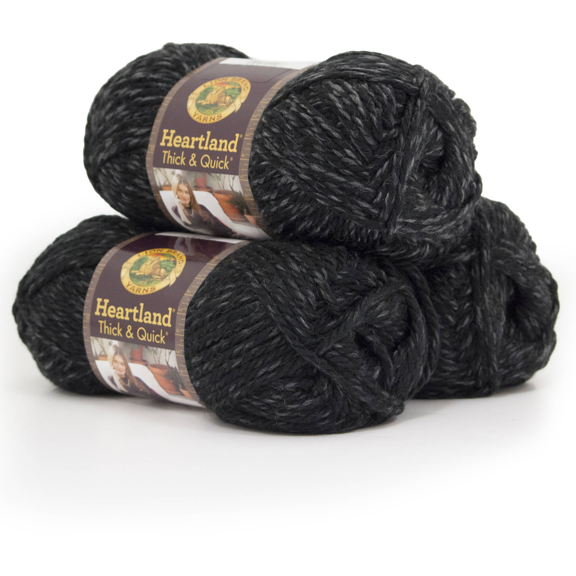 Lion Brand Yarn Heartland Thick and Quick Black Canyon Basic Super