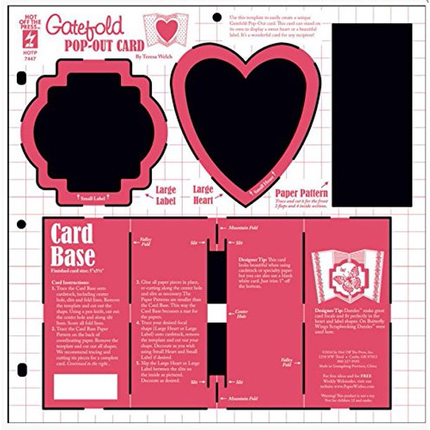 Hotp Heart Label Pop Out Cards Hotp7447 Hot Off The Press Stencil Template By Template Walmart Com Walmart Com