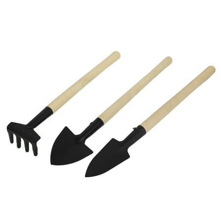 Garden Plant Wooden Handle Shovel Rake Spade Gardening Hand Tools Set