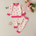 thumbnail image 2 of Gerichy Toddler Baby Girl Fall Winter Clothes Newborn Infant Floral Pullover Sweatshirt T-Shirts+Pants 2PCS Outfits Set 3M-3T, 2 of 7