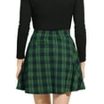 thumbnail image 3 of INSPIRE CHIC Women's Skirt Plaid A-Line Zip Up High Waist Mini Skirt XL Green, 3 of 7
