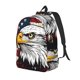 thumbnail image 1 of Disketp American Bald Eagle print Canvas Backpack Lightweight Travel Daypack Student Rucksack Laptop Backpack-Medium, 1 of 5