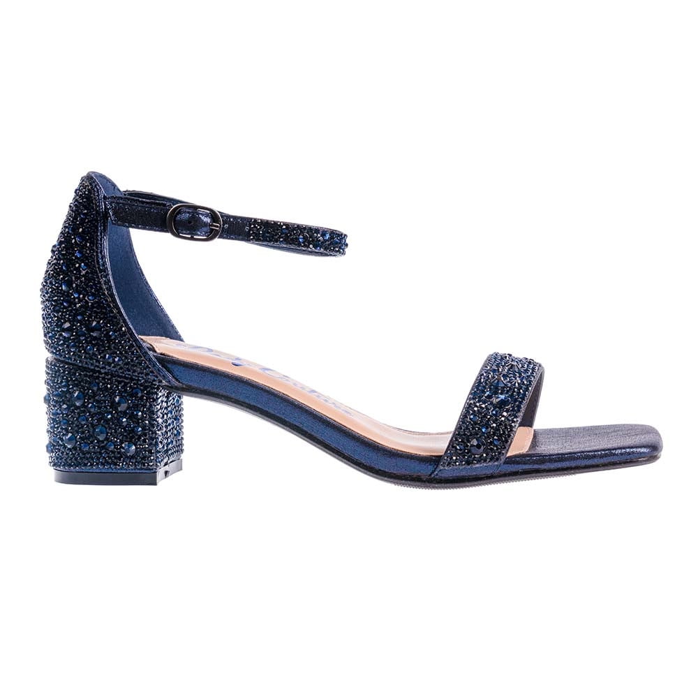Navy block heel sandals 2025