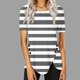 thumbnail image 2 of Blusas de Manga Corta para las Mujeres Botón Impreso Cuello Redondo Top Casual, Blusas para las Mujeres Casual, 2 of 5