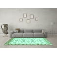 thumbnail image 3 of Ahgly Company Machine Washable Indoor Round Oriental Turquoise Blue Traditional Area Rugs, 7' Round, 3 of 4