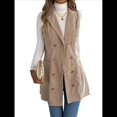 thumbnail image 2 of Vestido de Mujer Color Caqui con Bloques de Color, Otoño, Larga, Rayas, Blazer Falso para Mujer. Caqui M, 2 of 10