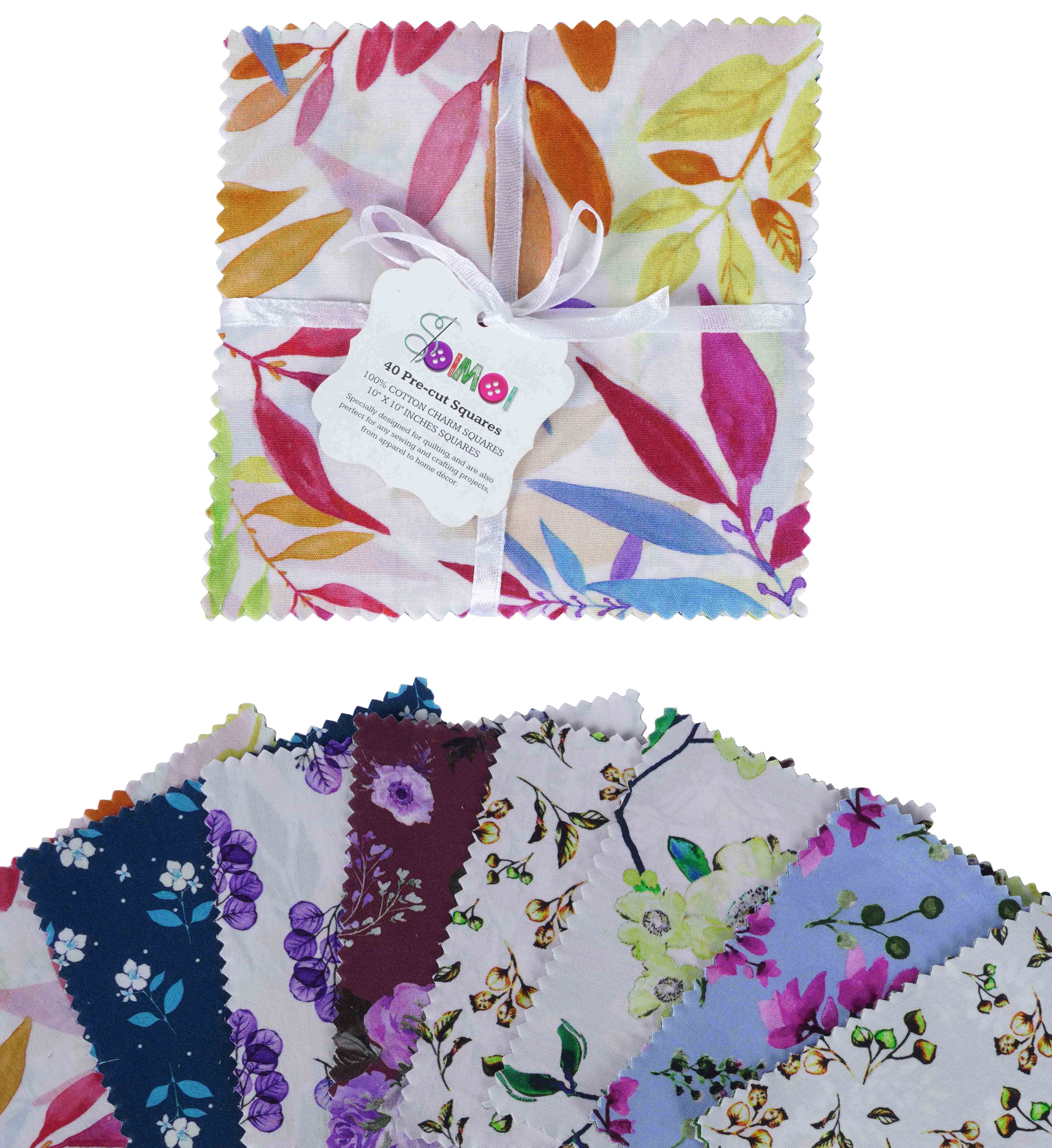 Precut 10-inch Prints Cotton Fabric Bundle Quilting Squares Charm Pack DIY Patchwork Sewing Craft