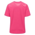 thumbnail image 5 of Craaazy Women Plus Size Solid Color V-Neck Short Sleeve Button Down Baseball Jersey Casual Loose Comfy Tops Gifts, 5 of 8