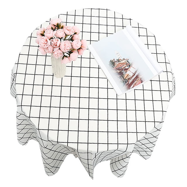 Tableau, minimaliste à la mode décorative à carreaux blancs à carreaux étanche, couverture de table de table d'huile étanche à la ferme pour table basse de salon à domicile
