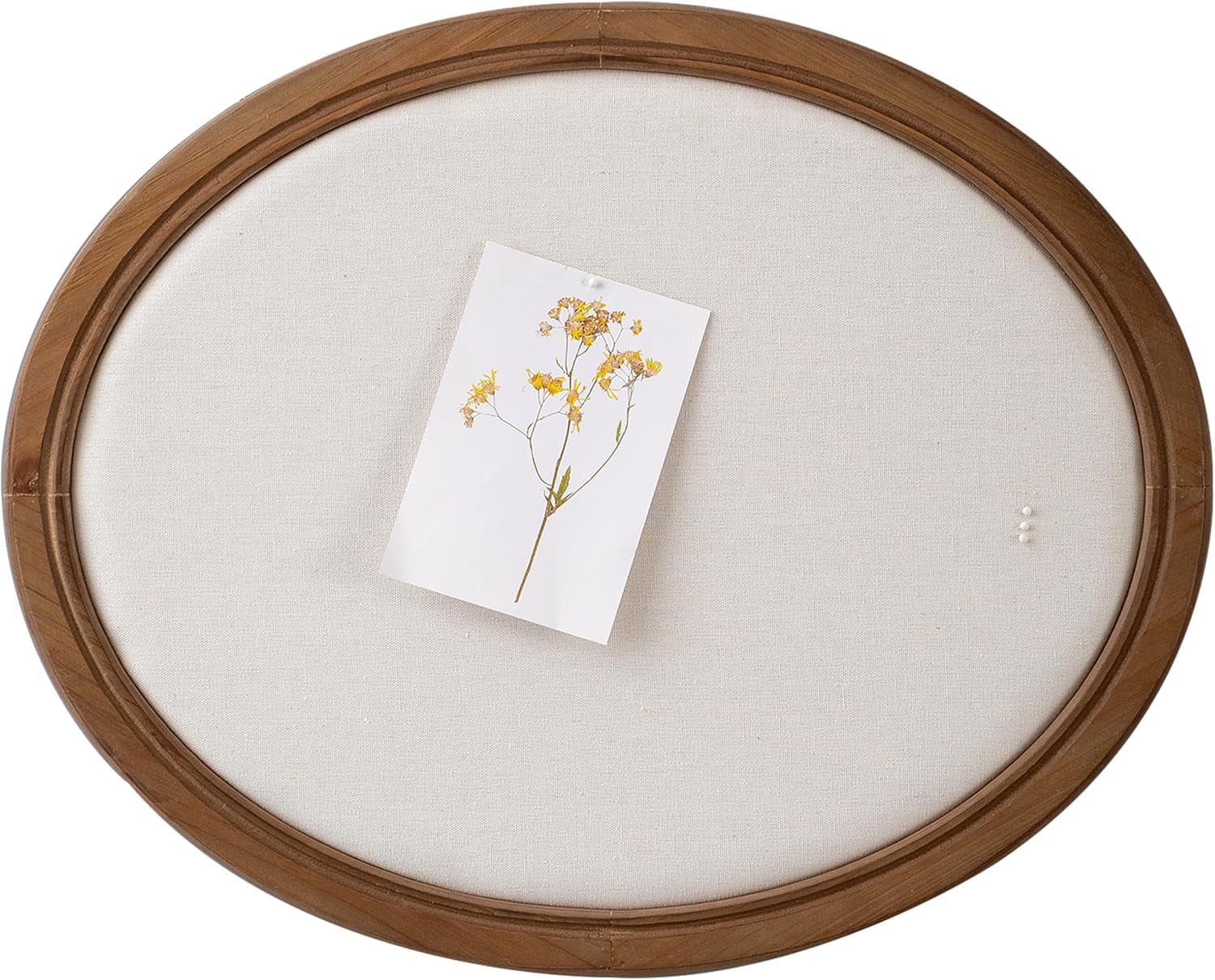 SOFE Oval Framed Linen Bulletin Board 21" x 17", Unique Fabric Pin Boards for Walls, Hanging Vision Board, Message Display Notice Memory Board for Office Home and School with Pins