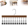 thumbnail image 6 of Wooden Leggings Hanger Closet Organizer with 12 Clips Legging Organizer for Closet Hanging Space Saving Hanging Pants Organizer Clothes Hangers Pants Hat Scarf for Jeans Skirts Socks(D), 6 of 9