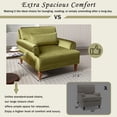 thumbnail image 6 of Modern Accent Chair with Elegant Circular Armrests, Luxurious Large Size Armchair with Ergonomic Lumbar Support, Velvet Lounge Chair with Vintage Roman Column Legs for Living Room/Bedroom/Study, Green, 6 of 9