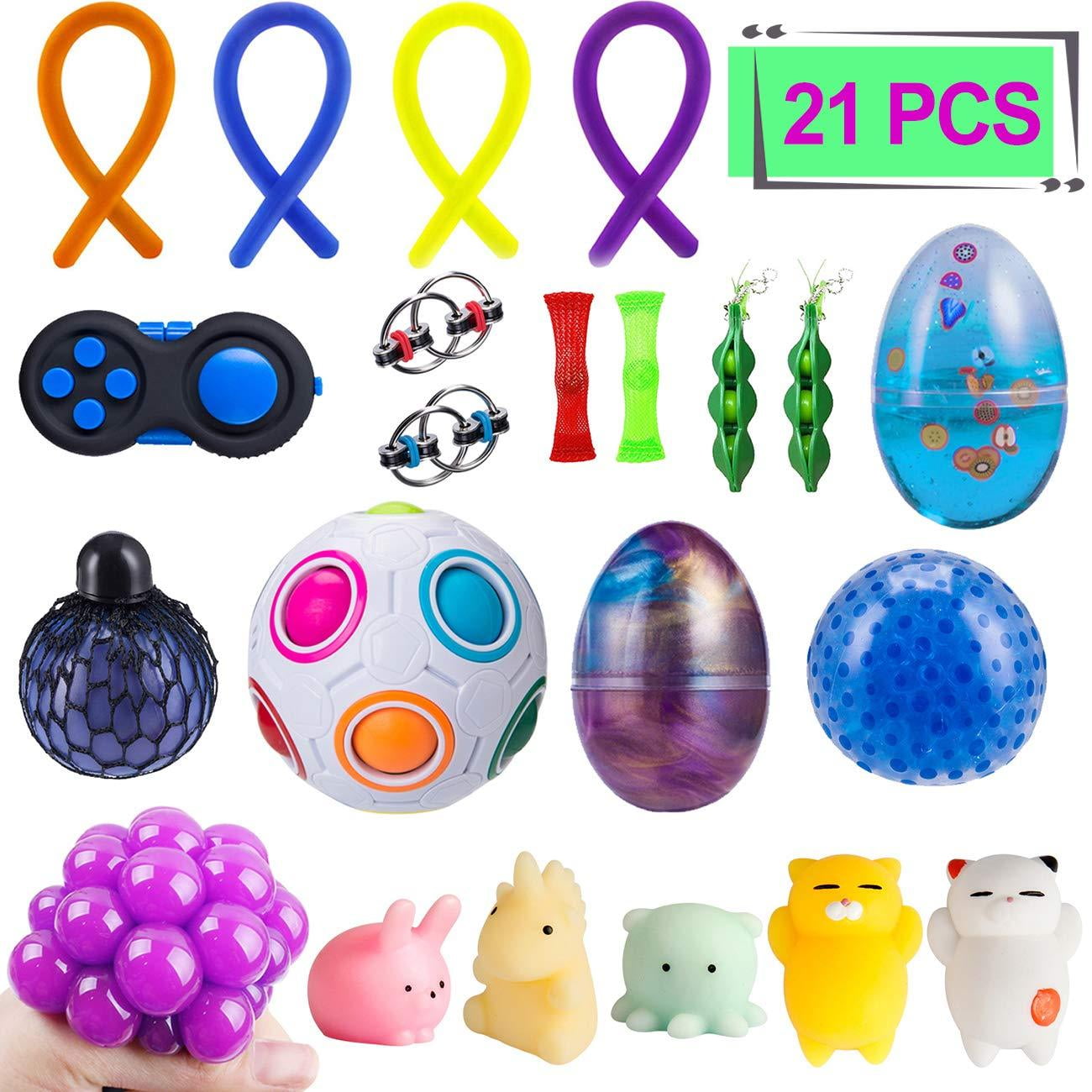 Details about   21x Fidget Sensory Toys Set Mochi Cube Ball Autism Stress Relief Bubble Hand Toy 