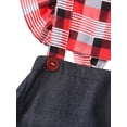 thumbnail image 6 of Qiylii Baby Girls Plaid Patchwork Bodysuit, Fly Sleeve Square Collar Romper, 6 of 8