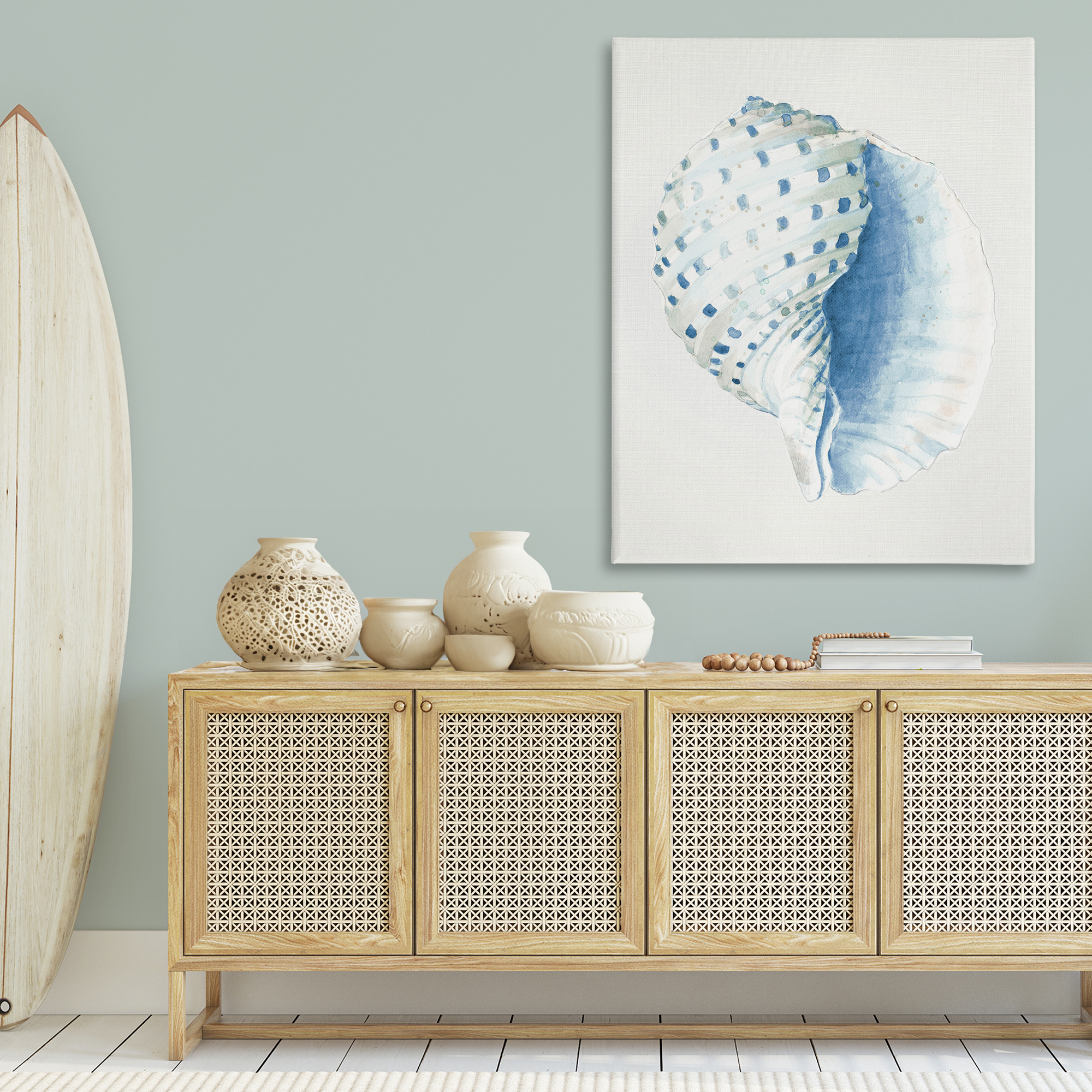 Stupell Industries Spotted Conch Shell Animals & Insects Painting Gallery Wrapped Canvas Art Print Wall Art, 36 x 48