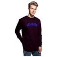 thumbnail image 2 of Daxton Retro Colorado Arch Font Long Sleeves T Shirt Soft Medium Weight Cotton, Plum Tee Royal Font, 2XL, 2 of 2