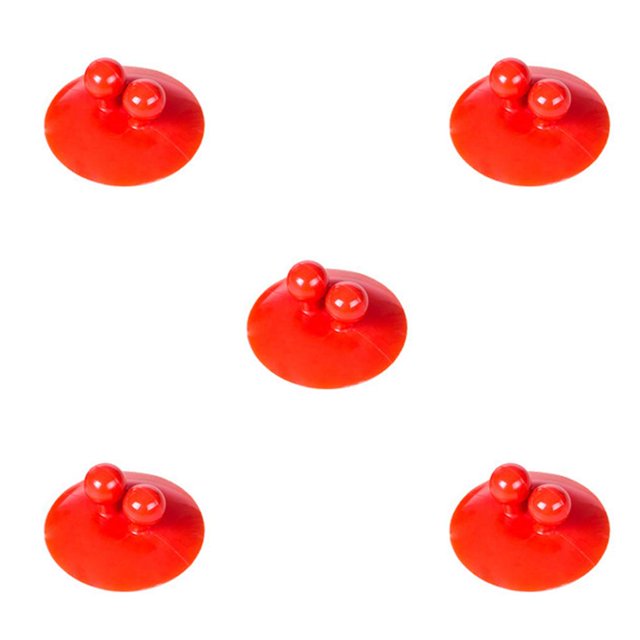 QualitChoice Salle de Bain Mur Aspirateur Forte Aspiration Multifonctions Crochets Cintre Ventouse Rouge 5Set