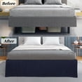 thumbnail image 2 of PiccoCasa Bed Skirt Double Brushed Microfiber with Dust Ruffle, Queen Navy Blue, 2 of 8
