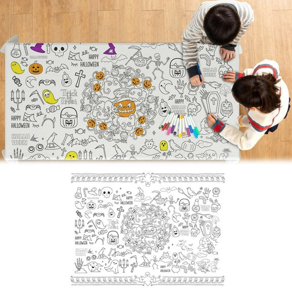 CXALSSY Halloween Decor, Halloween Decorations, Halloween Decorations Indoor, Halloween Indoor Decor, Halloween Coloring Tablecloth Washable And Re-colorable Table Cloth