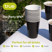 True Black Disposable Cups for Birthday Party, Game Nights, 16oz, Set of 50