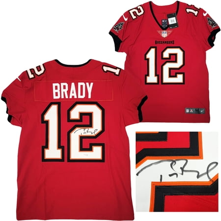 Tampa Bay Buccaneers Tom Brady Autographed Red Nike Elite Jersey Size 44 Fanatics Holo 208712