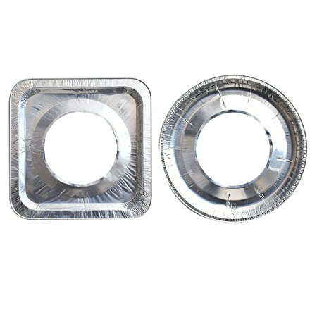 

10 Pack Aluminum Foil Square Round Stove Burner Covers Reusable