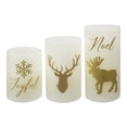 thumbnail image 4 of Hometrends Gold Glitter Christmas Icons LED Pillar Candle Set with Remote Control, 4 of 5