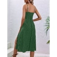 thumbnail image 4 of Women'S Floral Summer Dress Spaghetti Strap Midi Dress Backless Split Dress Vacation Beach Boho Dress Green M, 4 of 6