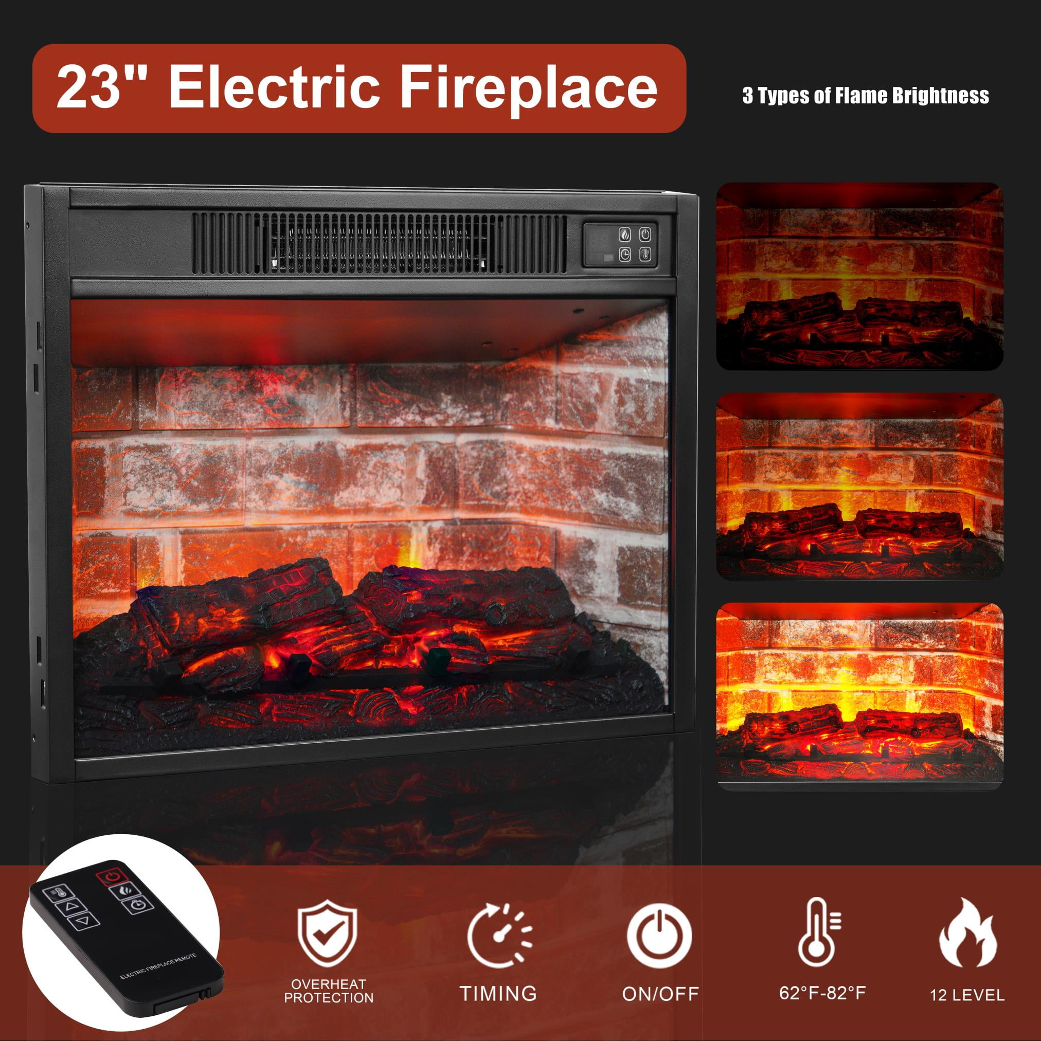 72-Inch Electric Fireplace TV Stand with Mantel, White Entertainment Center for TVs up to 80", Modern LED Media Console