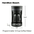 Hamilton Beach Programmable Coffee Maker, 12 Cup, Black Stainless Steel