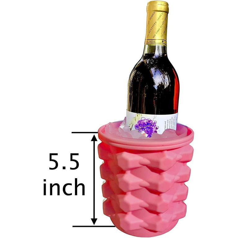 ice Bucket (105mmx105mm,Pink) Ice Maker Silicone Bucket with Lid Makes  Small Size Ice , Wine On Ice, Crushed Ice Maker Cylinder Ice Trays, Ice Cup  Maker Mold, Ice Holder 