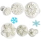 thumbnail image 1 of Cortador de galletas de copo de nieve para fondant navideño, decoración de pasteles, herramientas de moldeo de émbolo para manualidades de azúcar, juego de 6, blanco, 1 of 5