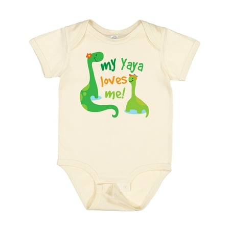 

Inktastic My Yaya Loves Me Grandson Dinosaur Gift Baby Boy Bodysuit