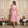thumbnail image 4 of JAJAHO Sequin Girls Dress Sleeveless Sparkly Slim Fit High-Low Midi Ball Gown Formal Party Prom Wear Girl Dresses 12-16Y, 4 of 6