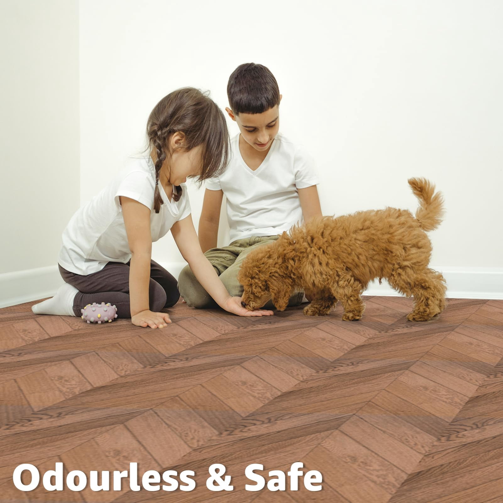 10-pack Herringbone Peel And Stick Vinyl Floor Tiles  12" X Self Adhesive Waterproof Wood Flooring Plank For Living Room Kitchen Bathroom Bedroom Cover 10 Sq. Ft Brown