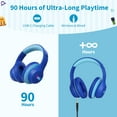 thumbnail image 4 of Mpow Kids Headphones Wireless, Kids Headsets with Microphones & Colorful LED Lights, 74/85/94dB Safe Volume, 90H Playtime, Fast Charging, Over Ear Toddler Headphones for School/Tablet/Airplane,Blue, 4 of 10