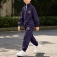 thumbnail image 5 of Xdegoge Tween Boys Clothes 2 Piece Outfits Long Sleeve Half Zip Pullover Sweatshirt and Athletic Jogger Sweatpants Set with Pockets Fall Winter Casual Sports Sets, 5 of 9