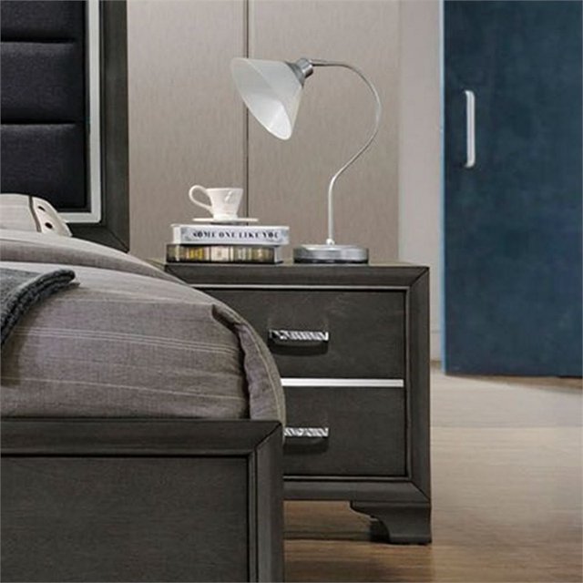 ACME Carine 2 Drawer Nightstand in Gray
