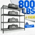 thumbnail image 6 of REIBII 4-Tier Heavy Duty Metal Wire Shelving Unit,800lbs Capacity Adjustable Steel Storage Rack for Garage, Kitchen & Pantry,45 "W x 59.4 "H x 13.5 "D, 6 of 8