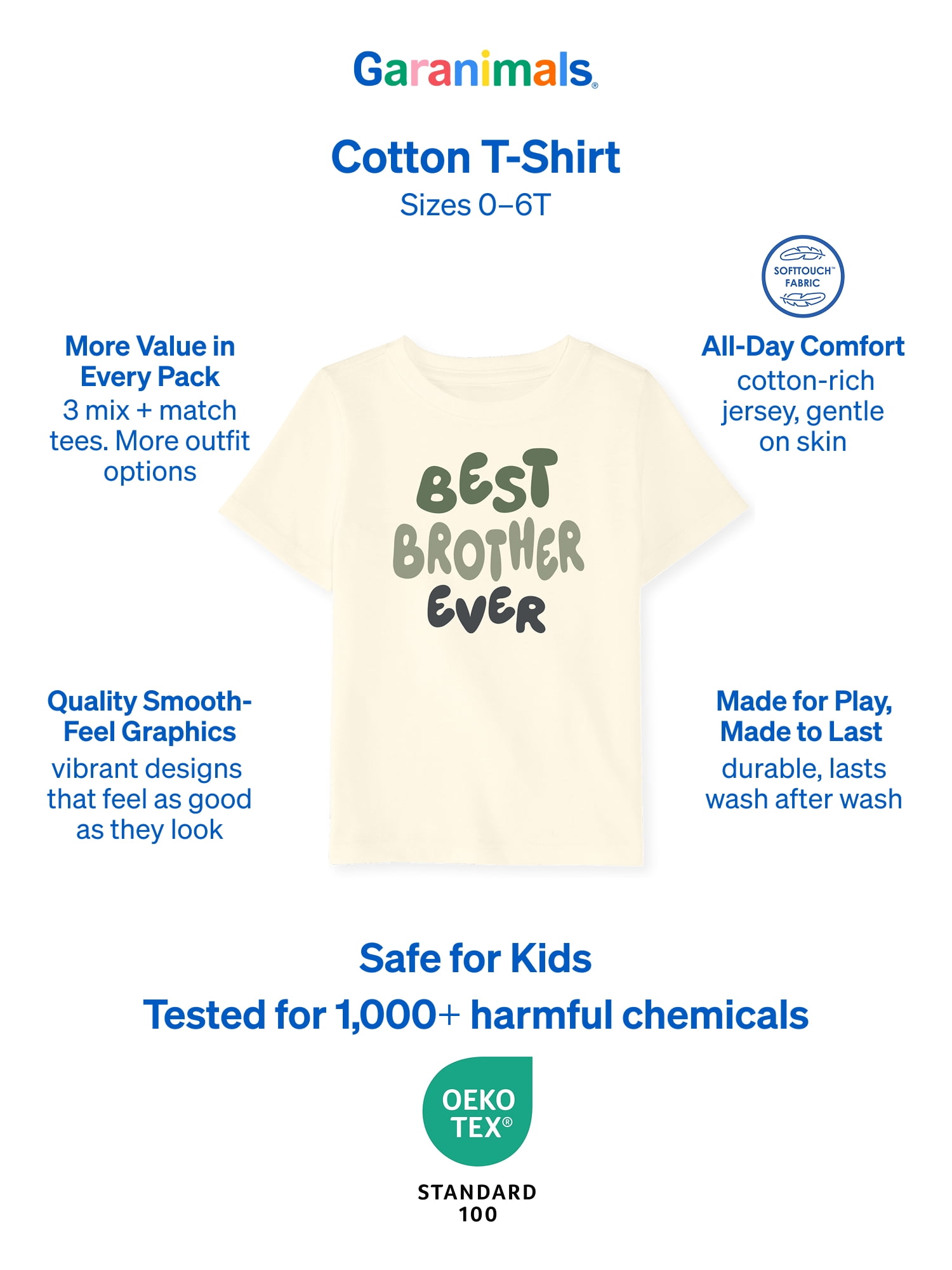 Garanimals Baby & Toddler Boys Shirts, Single & 3-Pack, Sizes 0-6T