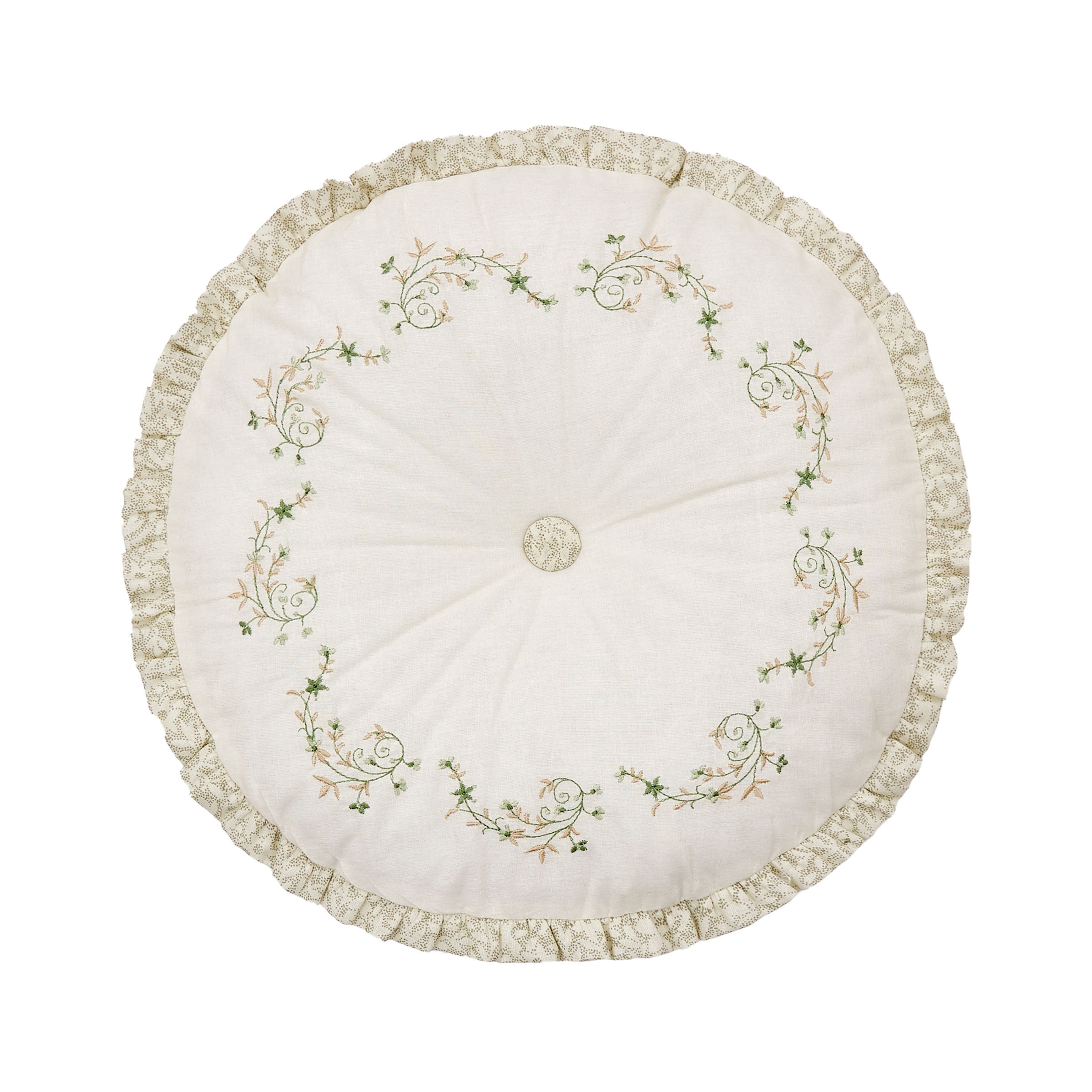 Modern Heirloom Harper Embroidered Square Decorative Pillow, Green, 16"X16"
