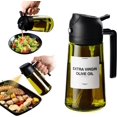 thumbnail image 1 of Dispensador de aceite de oliva de 16 oz para cocina - Dispensador de aceite de oliva 2 en 1 y pulverizador de aceite - Botella dispensadora de aceite de oliva con pegatinas, 1 of 6