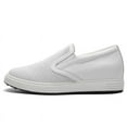 thumbnail image 3 of CMR CHAMARIPA Men's Height Increasing Shoes - White Leather Slip-On Casual Shoes 6CM / 2.36 Inches, 3 of 10