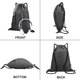 thumbnail image 4 of Bolsa de gimnasio con cordón y portabotellas, mochila impermeable con cordón, bolsa de playa para deporte, gimnasio, mochila de viaje (/gris), 4 of 5