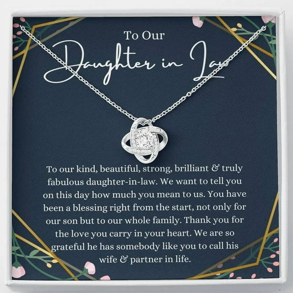 To My Daughter In Law Necklace, Birthday Necklace for Women, Adults Size