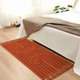 thumbnail image 6 of SUNDEREY Hallway Runner Rug 2'x6', Terracotta Washable Bathroom Rug Runners, Cotton Woven Kitchen Runner Rugs with Tassel, Farmhouse Tufted Rainbow Bedroom Runner Rug for Laundry Entryway,Red, 6 of 7