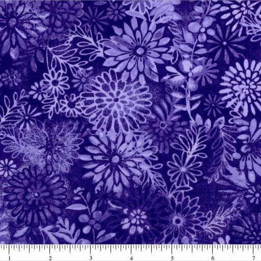 108" Tonal Floral Quilt Backing Fabric Purple