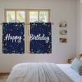thumbnail image 4 of Happy Birthday Kitchen Curtains, Navy Blue Modern Abstract Art Light Filtering Window Curtain Panels, 2Pcs Rod Pocket Window Treatments Set for Study Room Bathroom Bedroom 52x54 Inches, 4 of 9